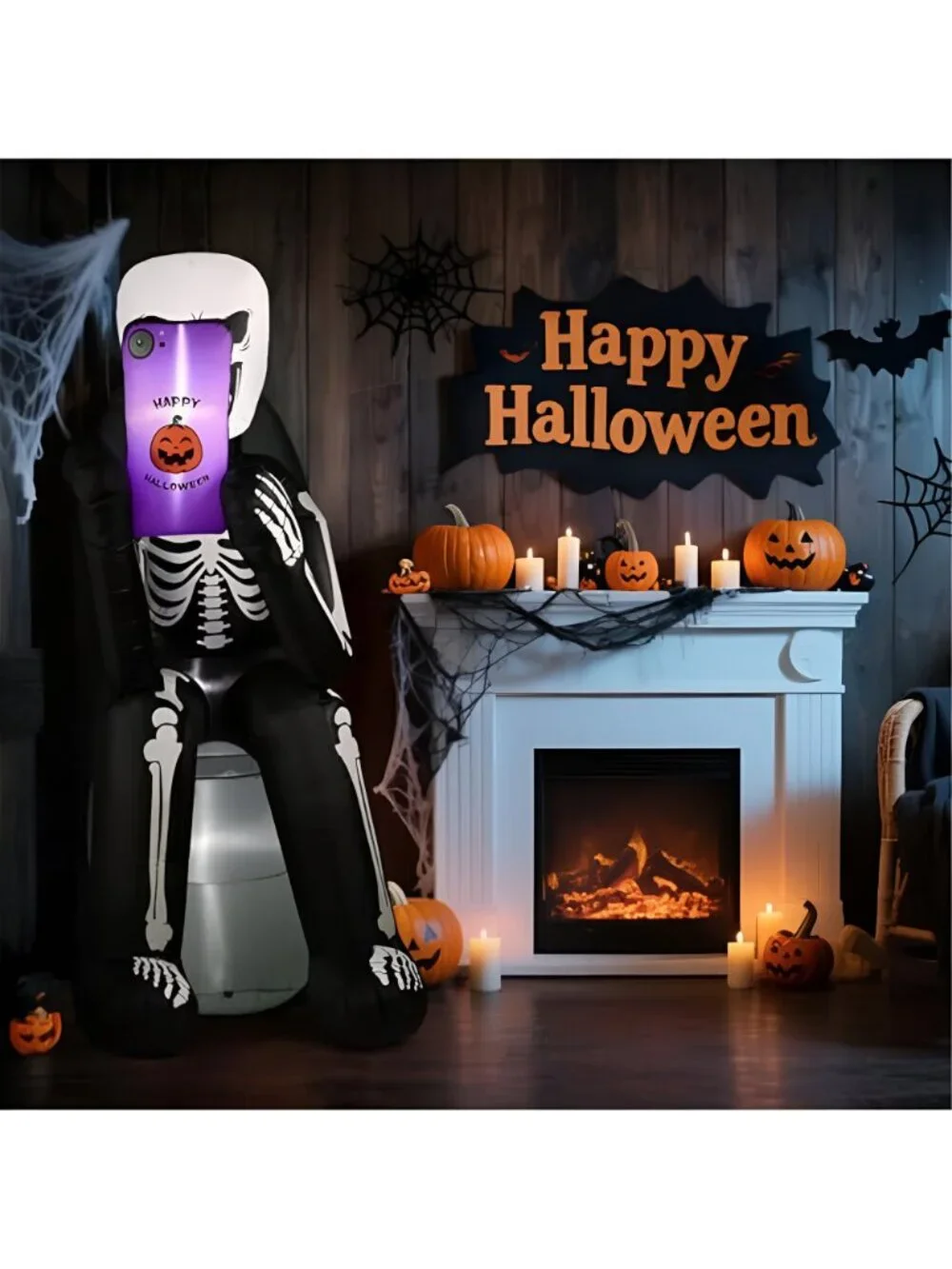 6 FT Halloween Inflatable Outdoor Decoration Skeleton & Tombstone